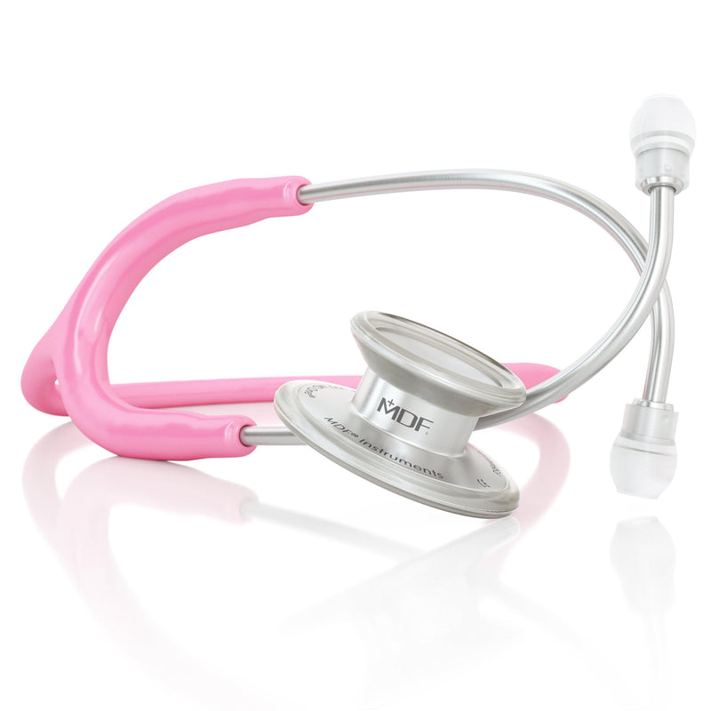 MDF® MD One® - Premium Doppelkopf-Stethoskop aus rostfreiem Stahl - Silbern / Rosa