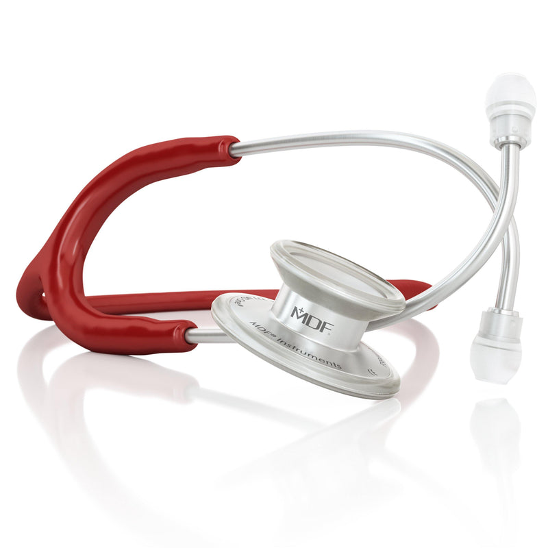 MDF® MD One® - Premium Doppelkopf-Stethoskop aus rostfreiem Stahl - Silbern / Burgund