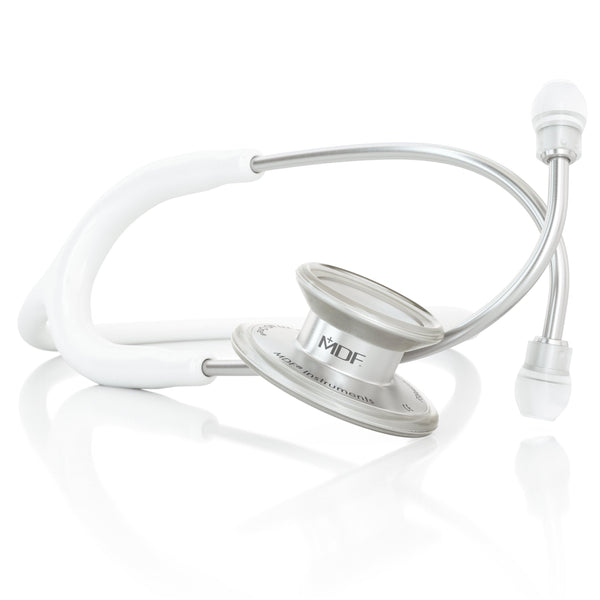 MDF® MD One® - Premium Doppelkopf-Stethoskop aus rostfreiem Stahl - Silbern / Weiß