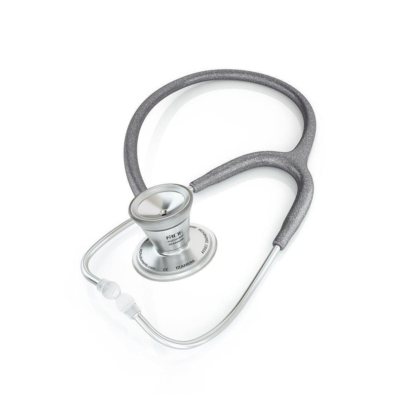 ProCardial® Titan Erwachsenen Kardiologie Stethoskop + Etui - Grau Glitzer - MDF Instruments Germany