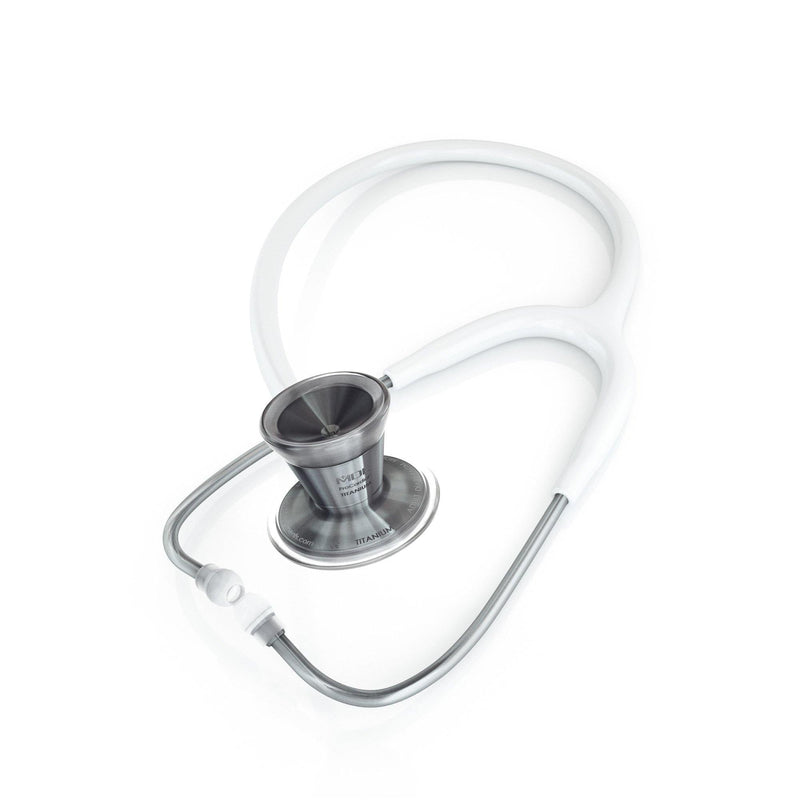 ProCardial® Titan Kardiologie Stethoskop+Etui - Weiß/Metalika