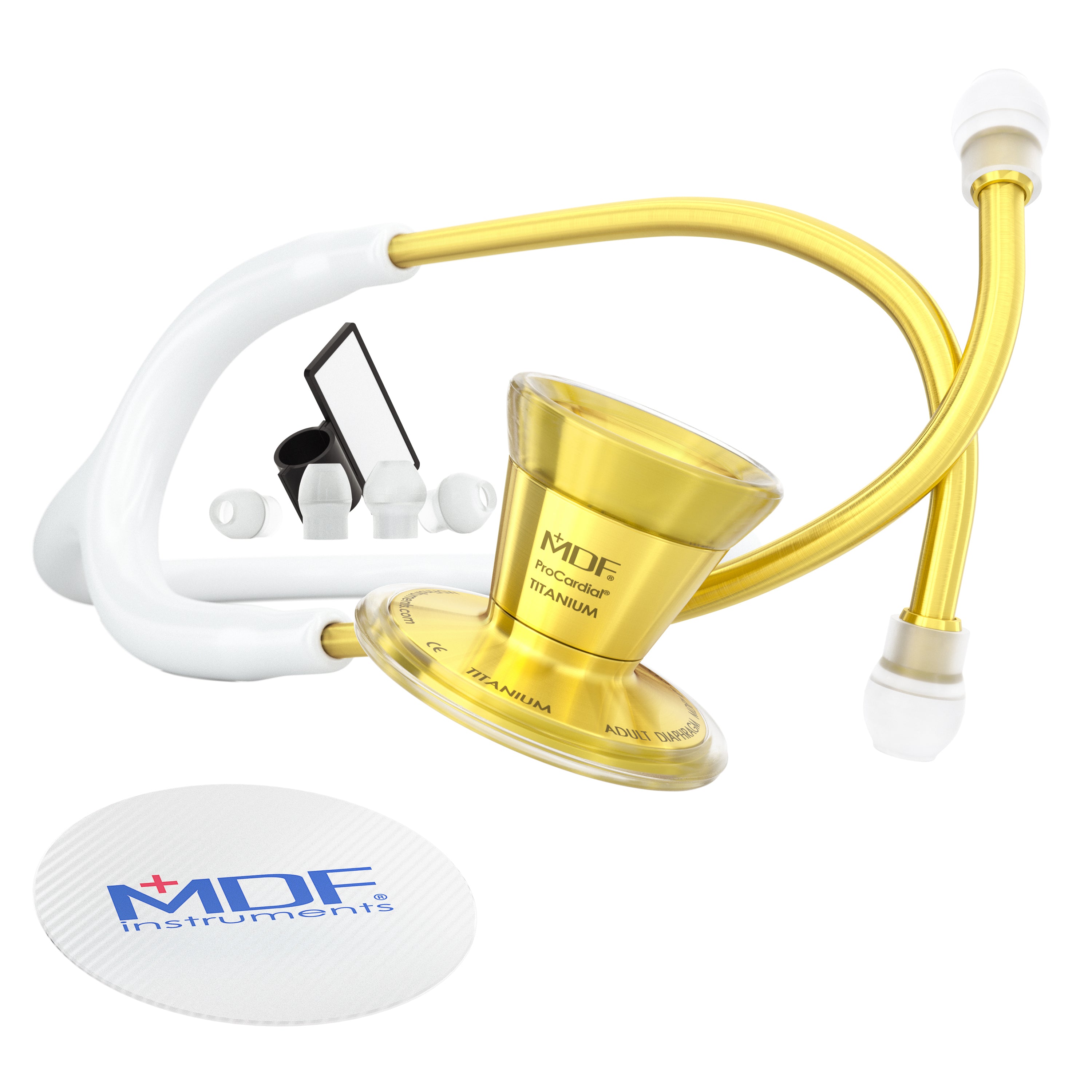 ProCardial® Titan Kardiologie Stethoskop- Weiß /Gold