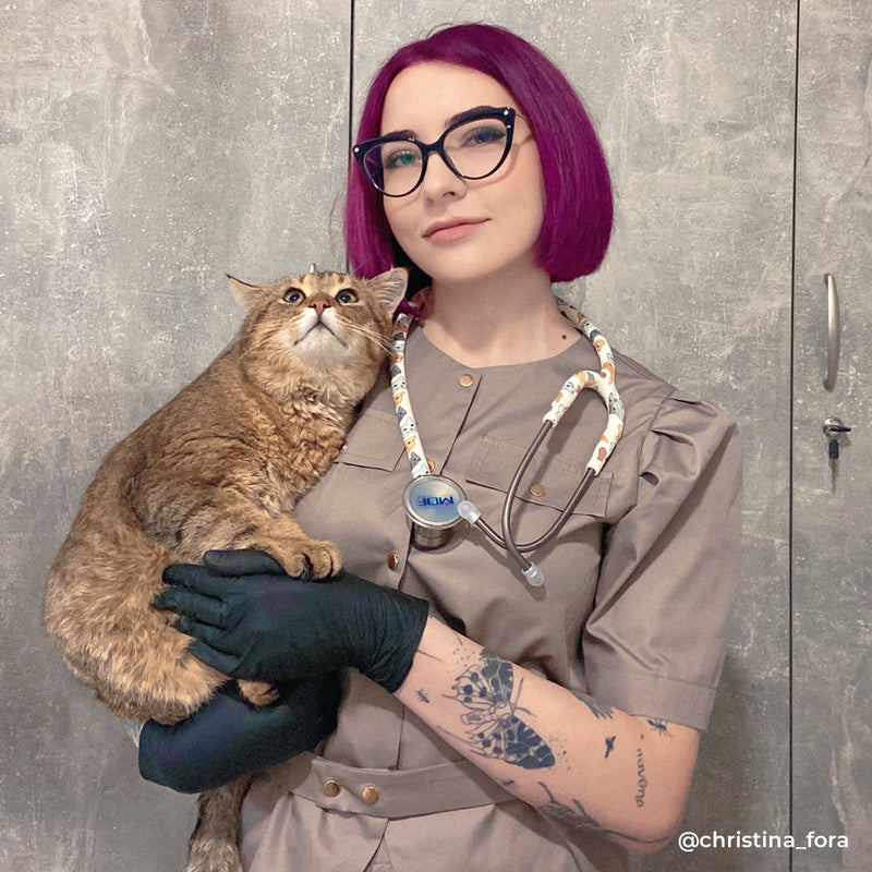 ProCardial® Titan Erwachsenen Kardiologie Stethoskope -Purrfect (Catprint)