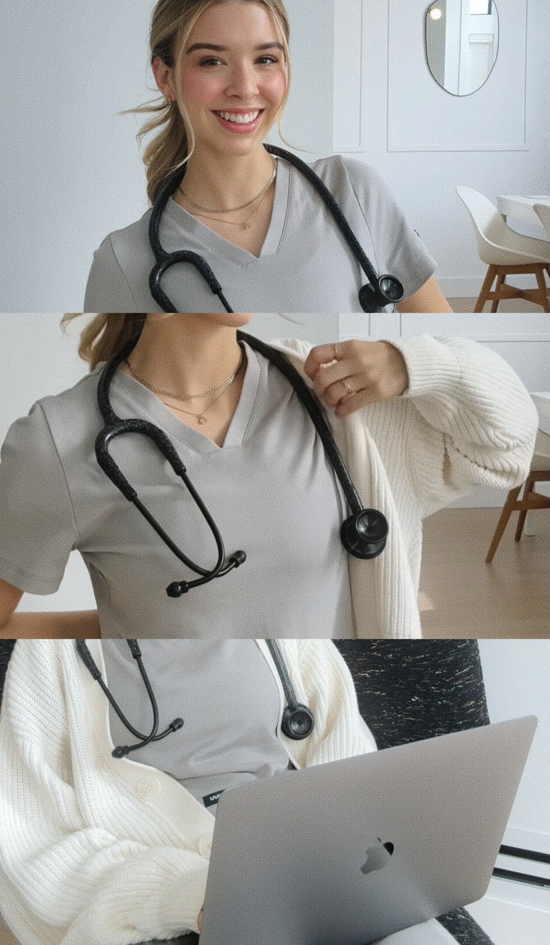 ProCardial® Titan Erwachsenen Kardiologie Stethoskop+ Etui  - Schwarz Glitzer /Schwarz