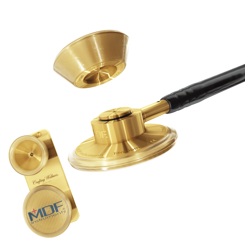 Pädiatrieaufsatz mit Clip - für MD ONE Epoch Titan-Stethoskop - Gold - Offizielle Website von MDF Instruments Germany