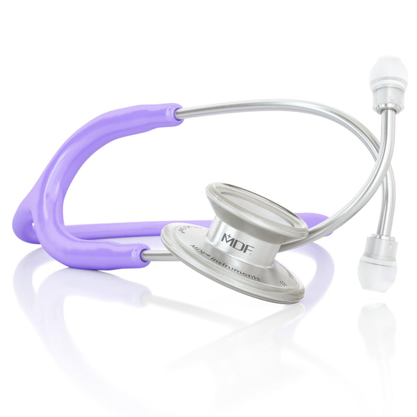 MDF® MD One® - Premium Doppelkopf-Stethoskop aus rostfreiem Stahl - Silbern / Pastell Lila