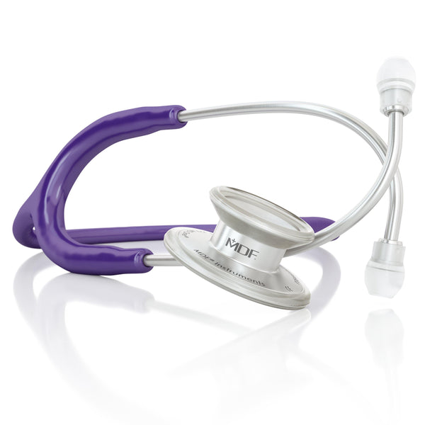 MDF® MD One® - Premium Doppelkopf-Stethoskop aus rostfreiem Stahl - Silbern / Lila