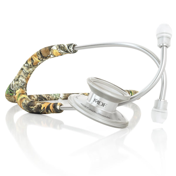 MDF® MD One® - Premium Doppelkopf-Stethoskop aus rostfreiem Stahl - Silbern / Real Tree Edge