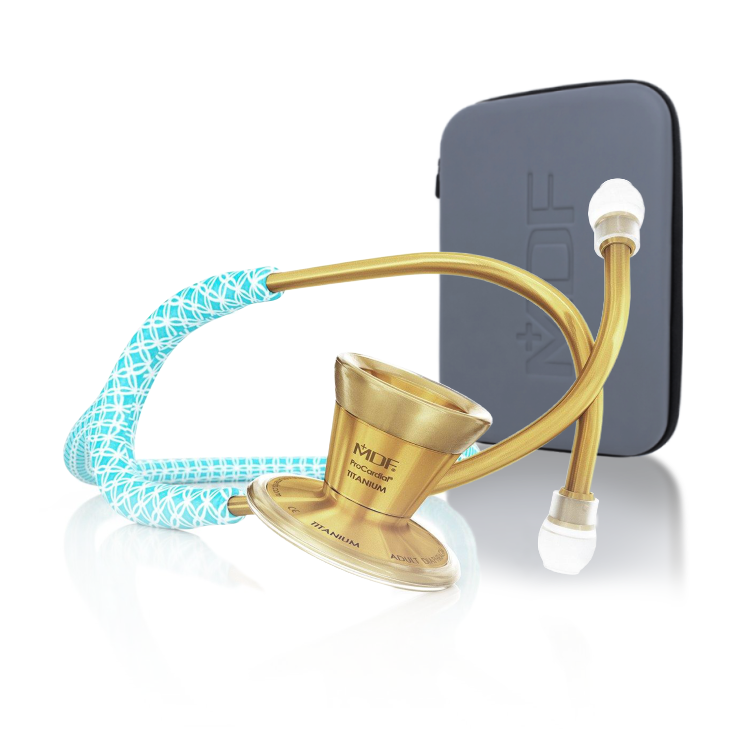 NEUES - ProCardial® Titan Kardiologie Stethoskop +Etui- Bella Azure/Gold