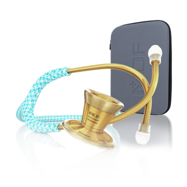 NEUES - ProCardial® Titan Kardiologie Stethoskop +Etui- Bella Azure/Gold