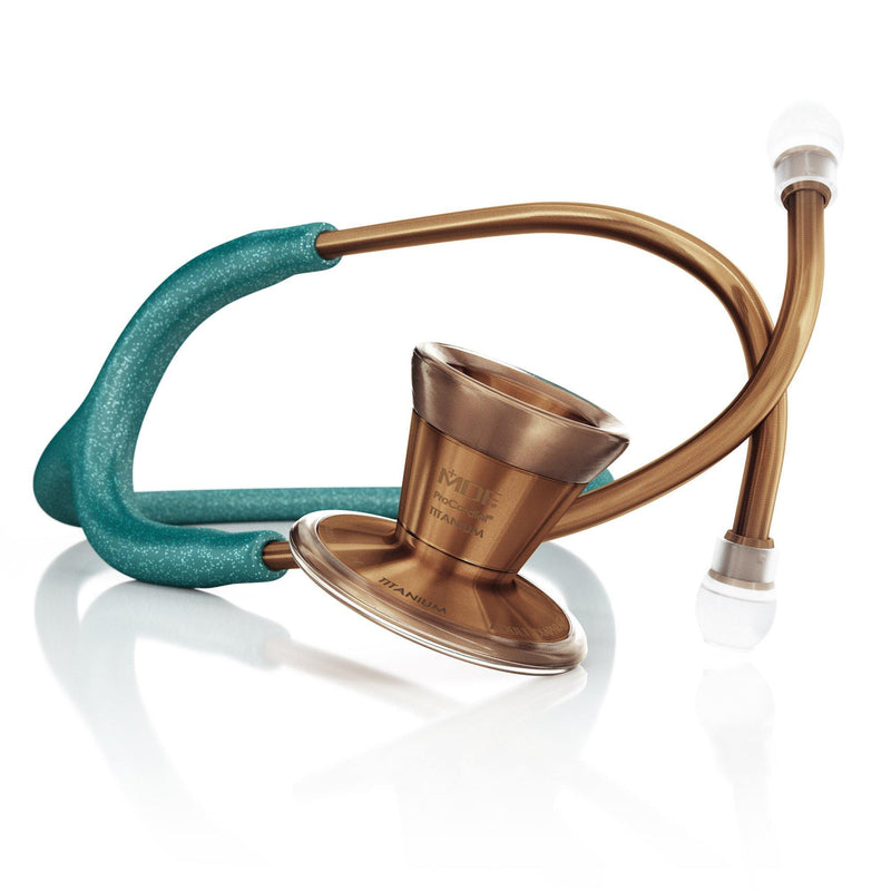 ProCardialå¨ Titanium Cardiology Stethoscope - Green Glitter/Cyprium - MDF Instruments Official Store - No - Stethoscope