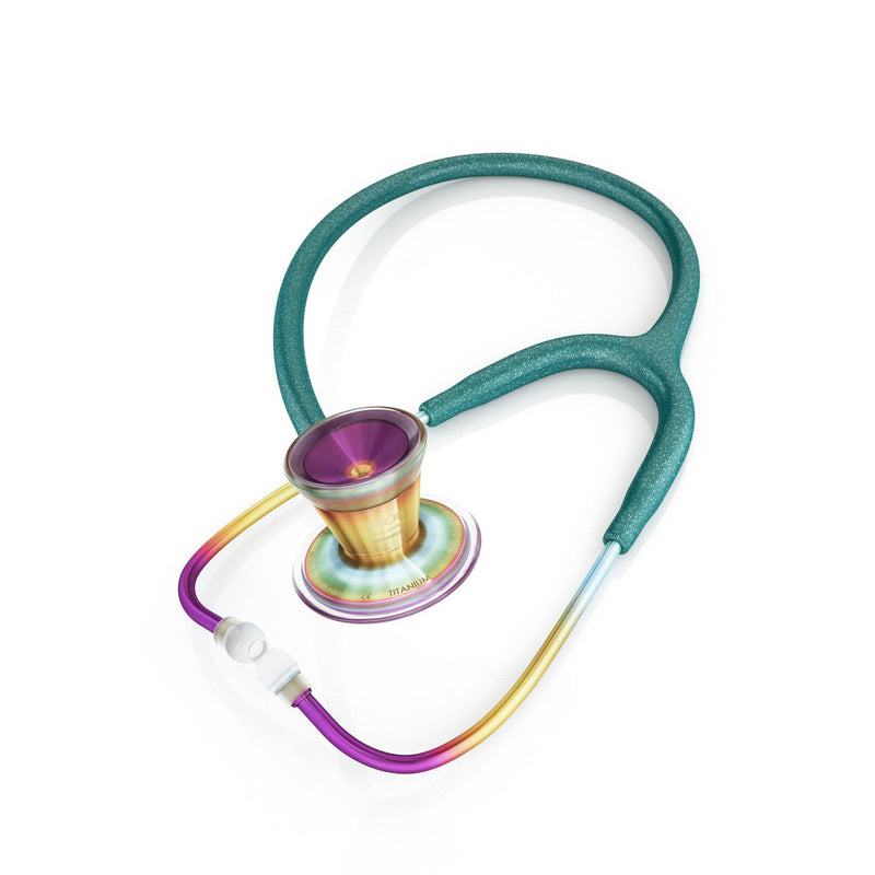 ProCardialå¨ Titanium Cardiology Stethoscope - Green Glitter/Kaleidoscope - MDF Instruments Official Store - Stethoscope