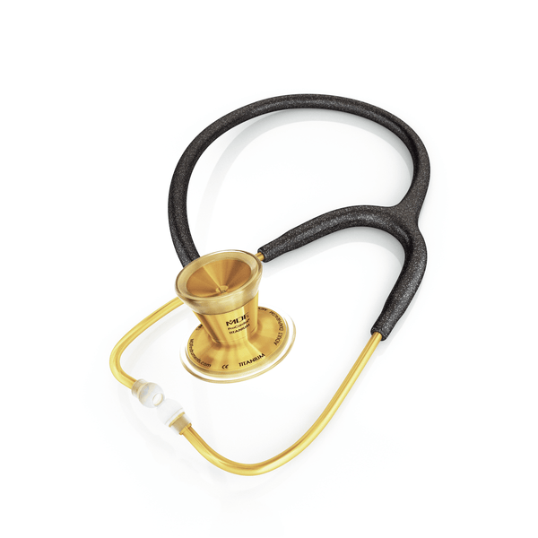 ProCardialå¨ Titanium Cardiology Stethoscope - Black Glitter/Gold - MDF Instruments Official Store - Stethoscope