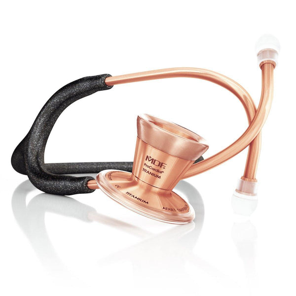 ProCardialå¨ Titanium Cardiology Stethoscope - Black Glitter/Rose Gold - MDF Instruments Official Store - No - Stethoscope