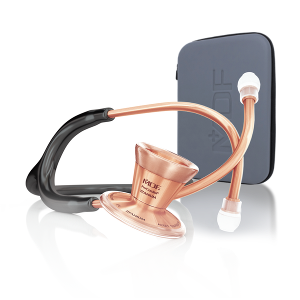 ProCardial® Titan Kardiologie  Stethoskop+Etui -Schwarz/ Rosegold