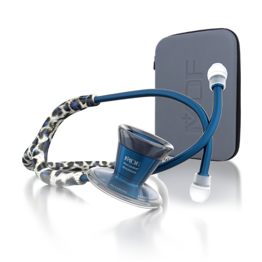 ProCardial® Titan Erwachsenen Kardiologie Stethoskop +Etui -Schneeleopard/ Capridium